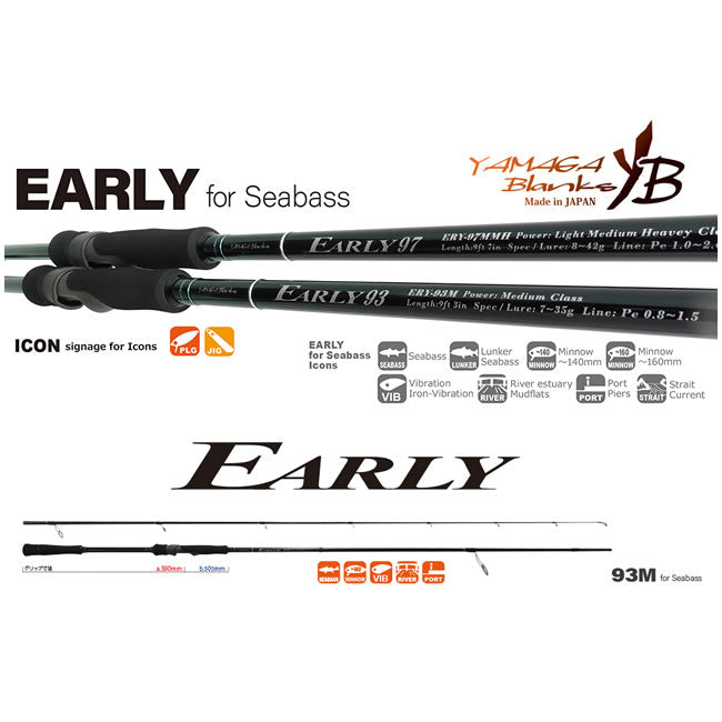 Lanseta Yamaga Blanks Early Seabass 93M 2.819m 7-35gr