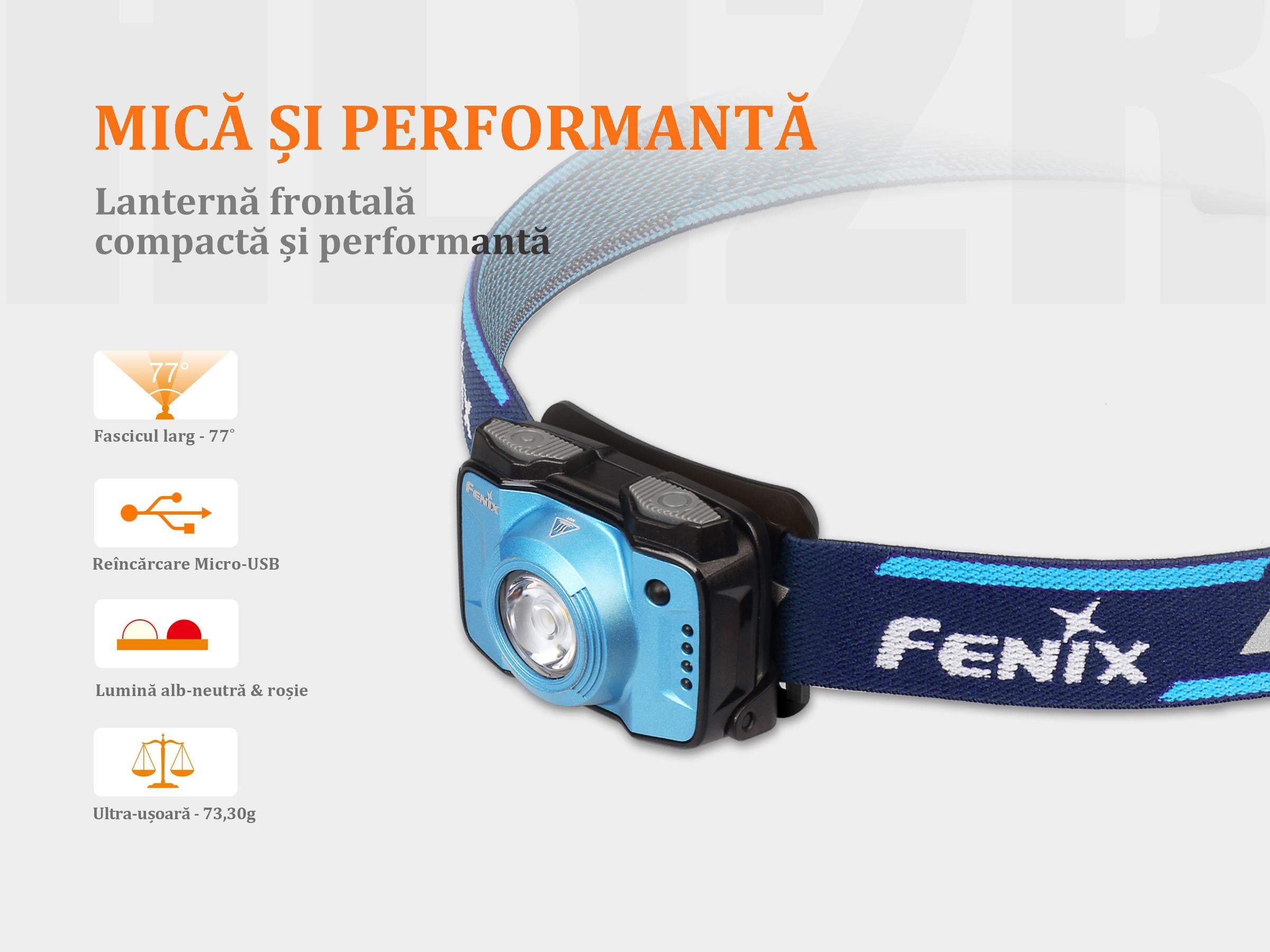 Lanterna Fenix Frontala Model HL12R GREY