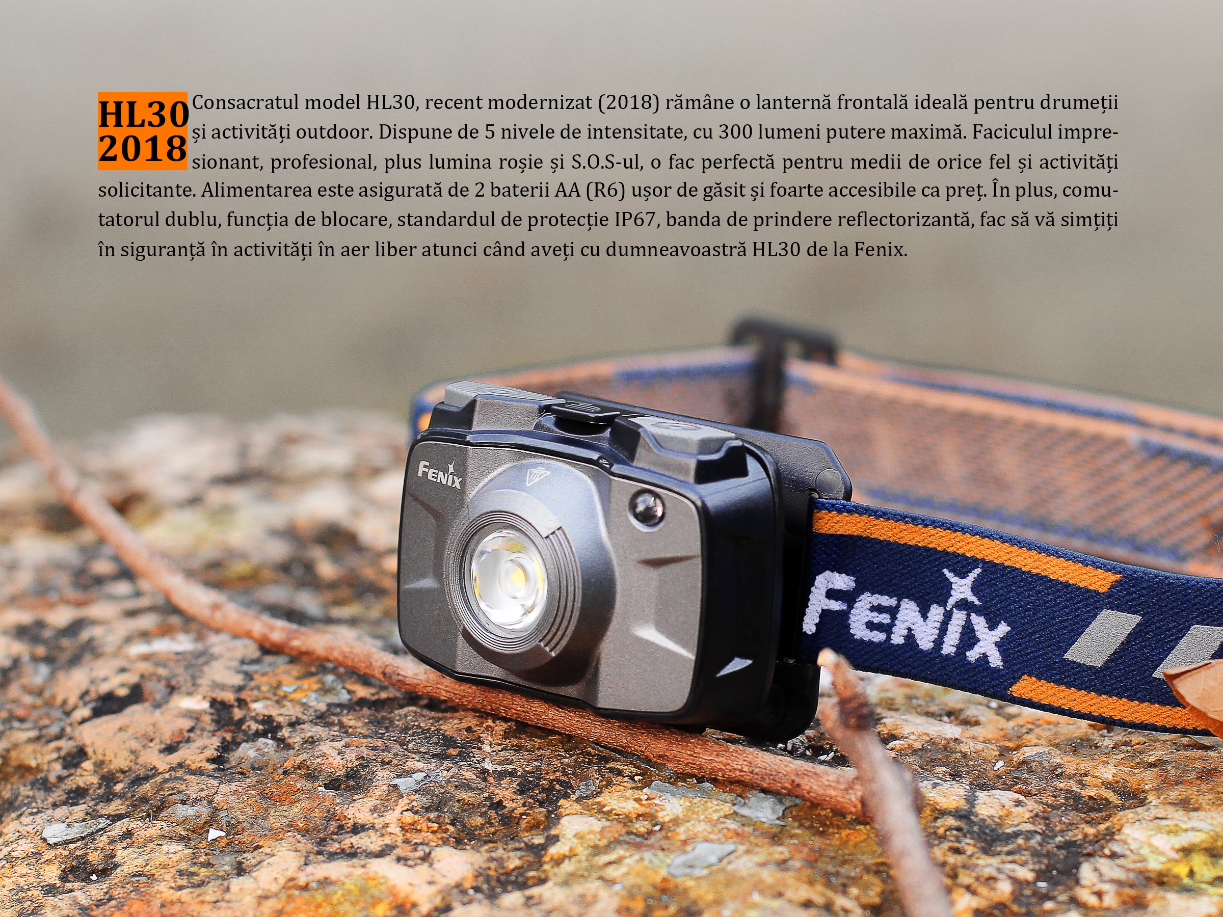 Lanterna Fenix Frontala Model HL30 Gri