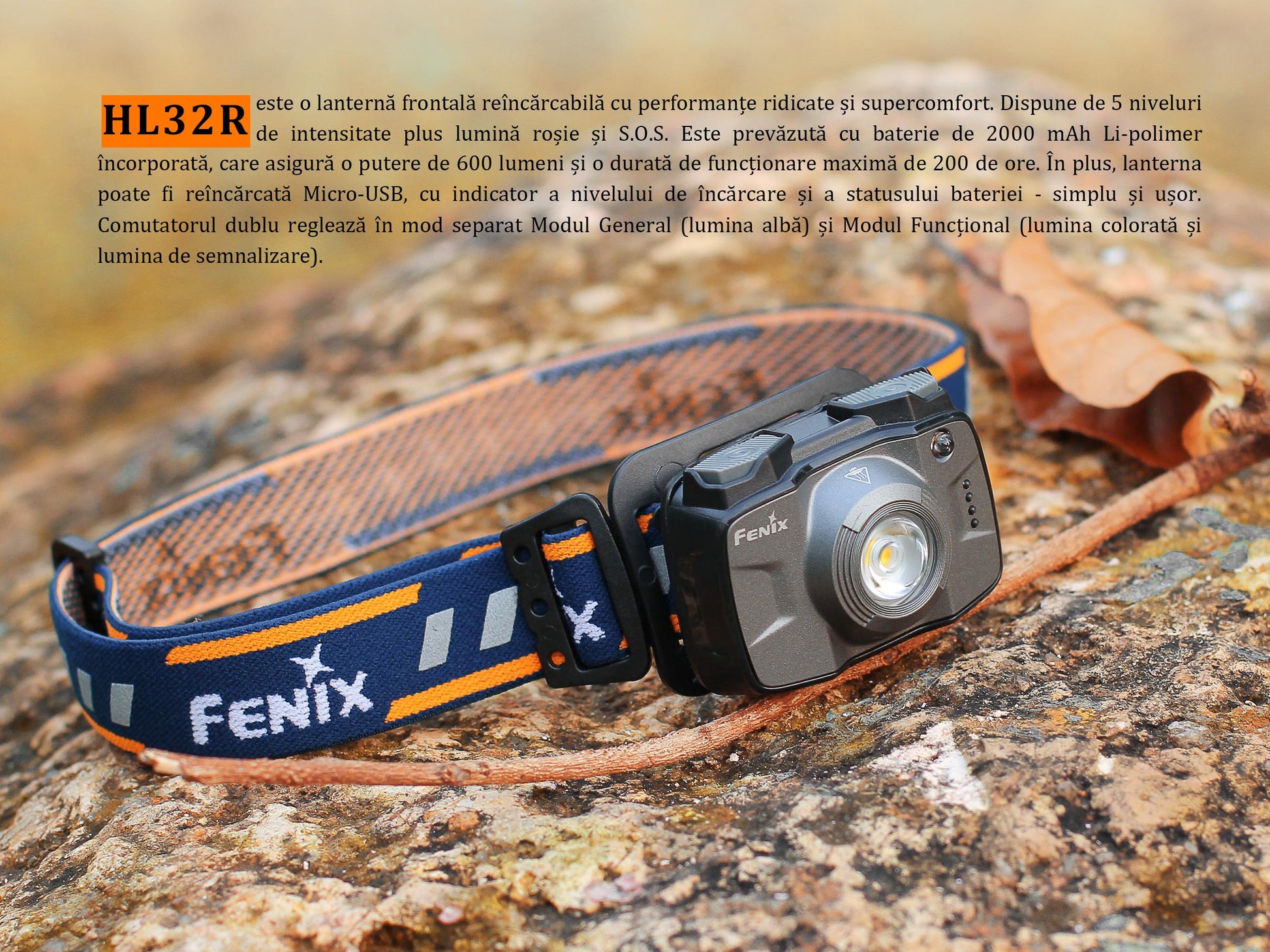 Lanterna Fenix Frontala Model HL32R BLUE