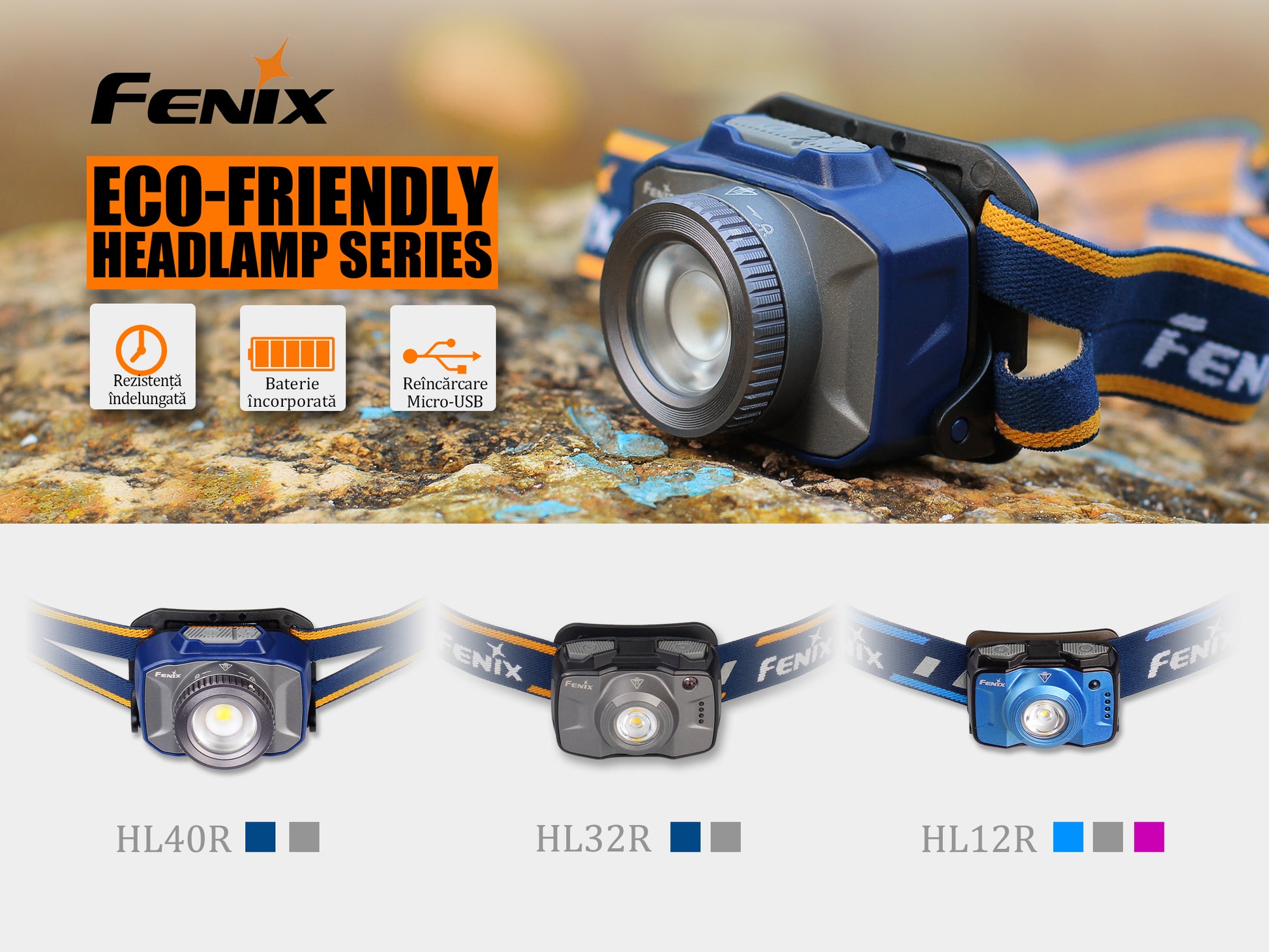 Lanterna Fenix Frontala Model HL40R GREY