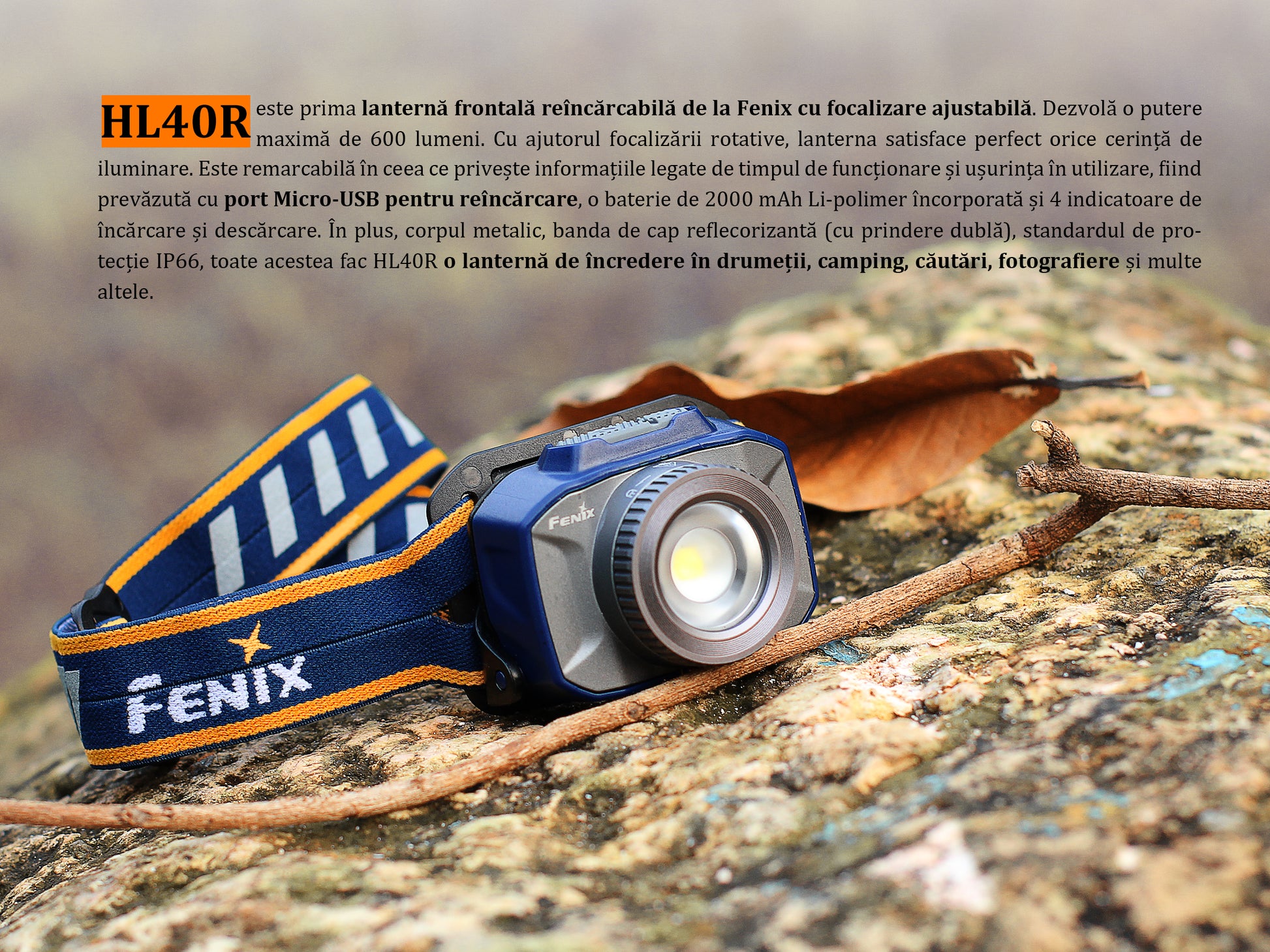 Lanterna Fenix Frontala Model HL40R GREY
