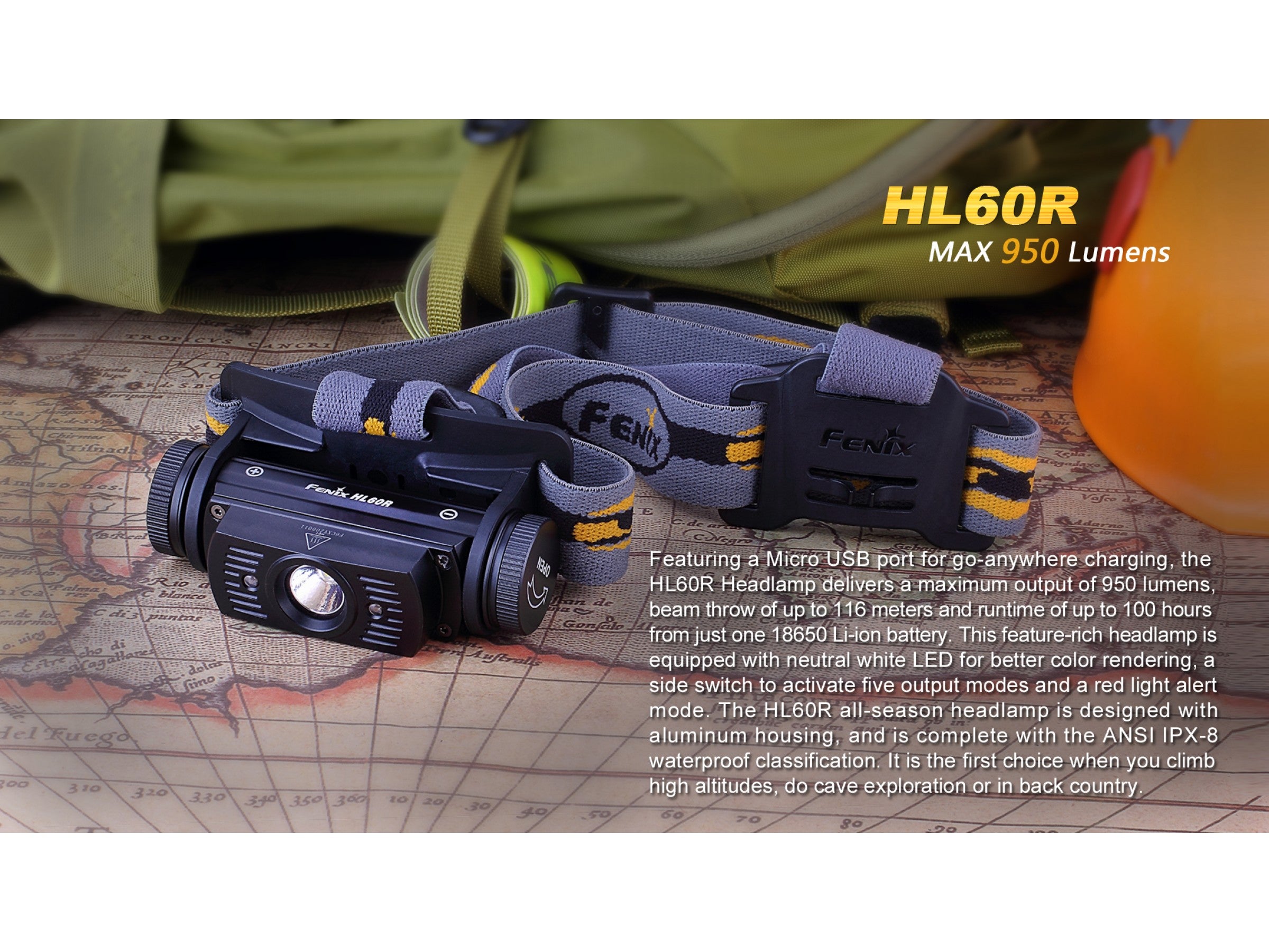 Lanterna Fenix Frontala Model HL60R DESERT