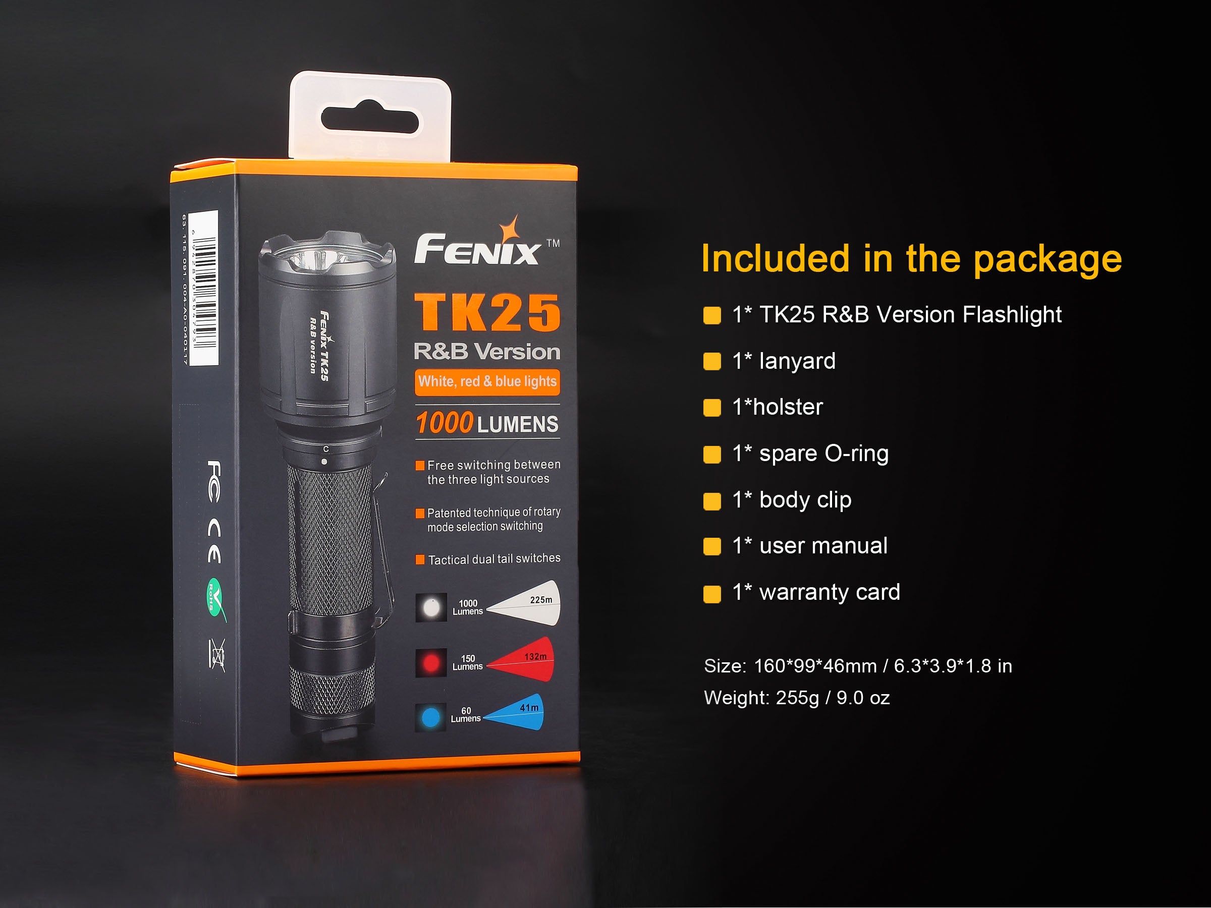 Lanterna Fenix Model TK25 Red And Blue