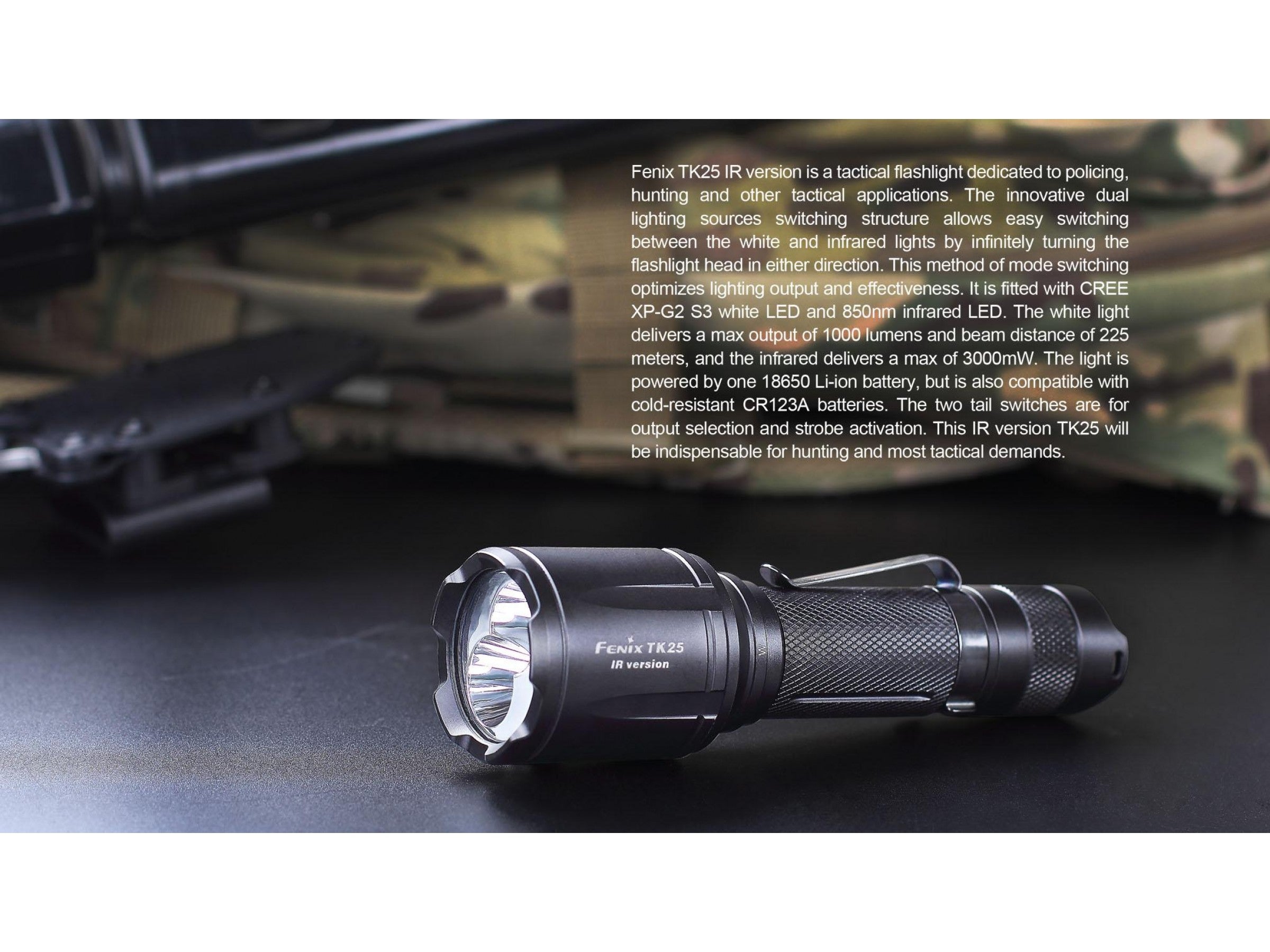 Lanterna Fenix Model TK25 Versiune IR
