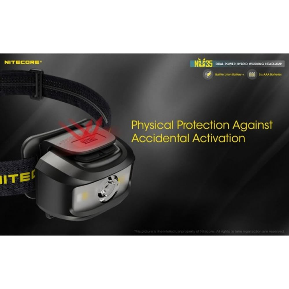 Lanterna Frontala Reincarcabila Nitecore Headlamp NU35 (Rechargeable Battery) CREE XP-G3 S3 (460 lumen)
