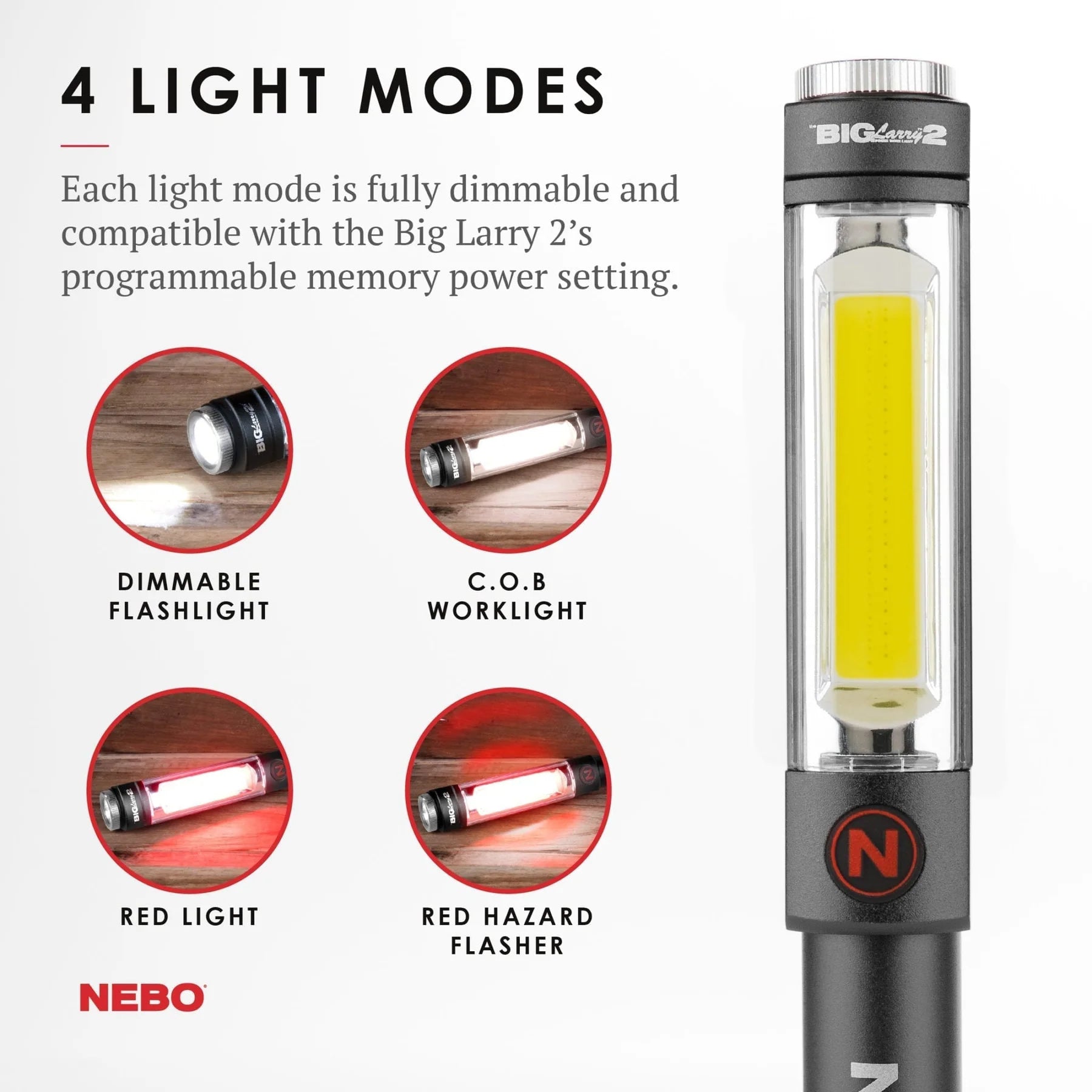 Lanterna NEBO Big Larry 2, Max 500 lm, 3x AA, Magnet, Aluminiu