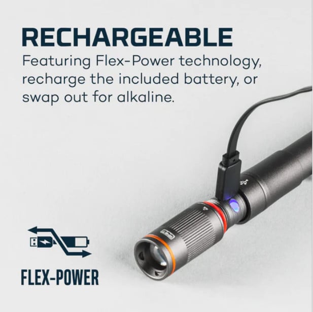 Lanterna Nebo COLUMBO 250 RC/FLEX, 250 Lm, Ip67, 4500mAh Li-ion, Magnet, Aluminiu