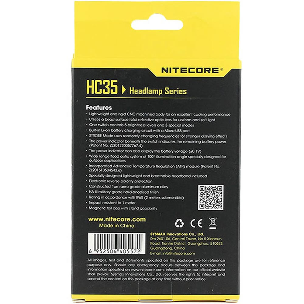 Lanterna Nitecore Headlamp HC35 (1x21700 accessory) 4xCREE XP-G3 S3 (2700 lumeni)