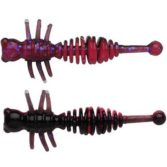 Larva BERKLEY PowerBait Power Larvae, Slmn Egg Red / Black, 4cm, 12buc/pac