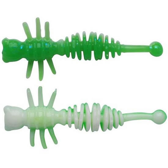 Larva BERKLEY PowerBait Power Larvae, Spring Green / White, 5.5cm, 10buc/pac