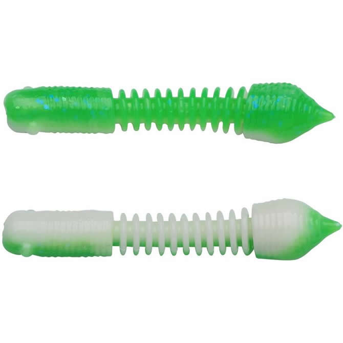Larva BERKLEY PowerBait Power Pillar, Green / White, 5.5cm, 10buc/pac