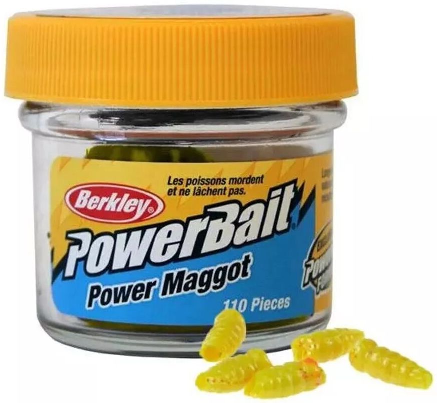 Larve Berkley Power Bait Maggot, Yellow, 1cm, 10buc/cutie