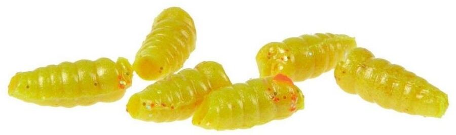 Larve Berkley Power Bait Maggot, Yellow, 1cm, 10buc/cutie