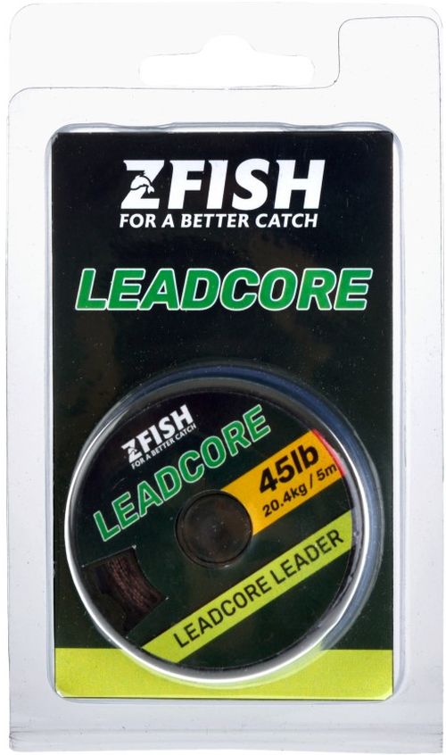 Leadcore Zfish Leader, Brown-Black Camouflage, 20.4kg, 45lbs, 5m