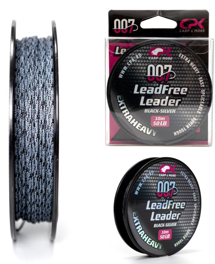 Leadocore CPK Free Leader, 50lb, 10m, Black Silver