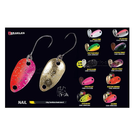 Lingura Oscilanta Colmic Herakles Trout Area Nail 2g Electric Orange