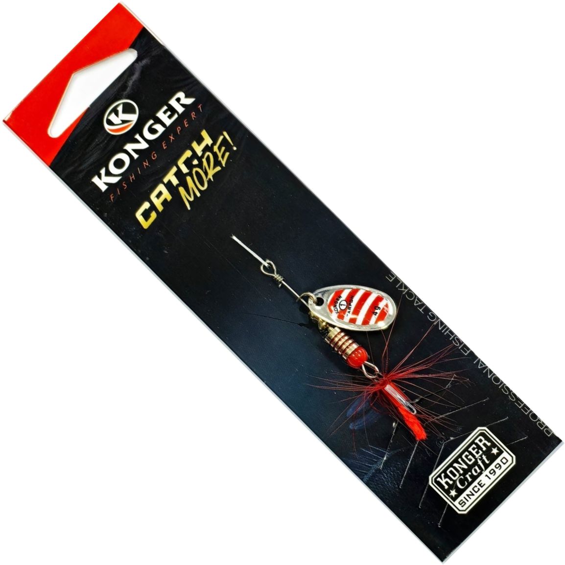 Lingura Rotativa KONGER Tarpon 01 Red Stripes 1buc/pac
