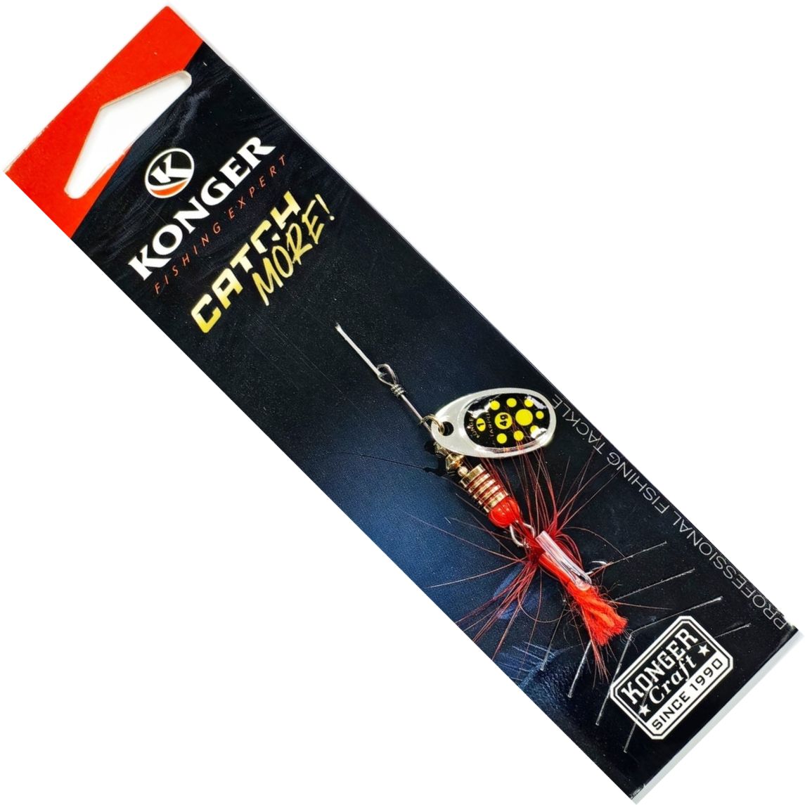 Lingura Rotativa KONGER Tarpon 02 Yellow Dots 1buc/pac