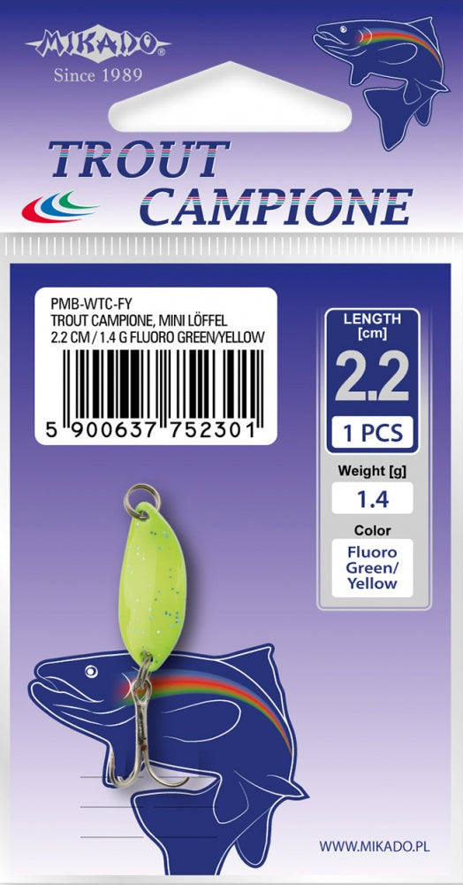 Lingurita Oscilanta-Trout Campione Mini 2.2Cm/1.4G - Fluo Yellow