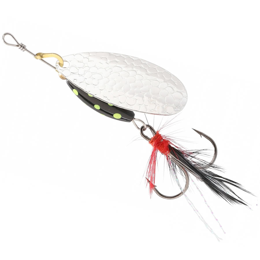Lingurita Rotativa MIKADO Spinner M-Grub, Silver / Black Lemon, Nr.2, 7g