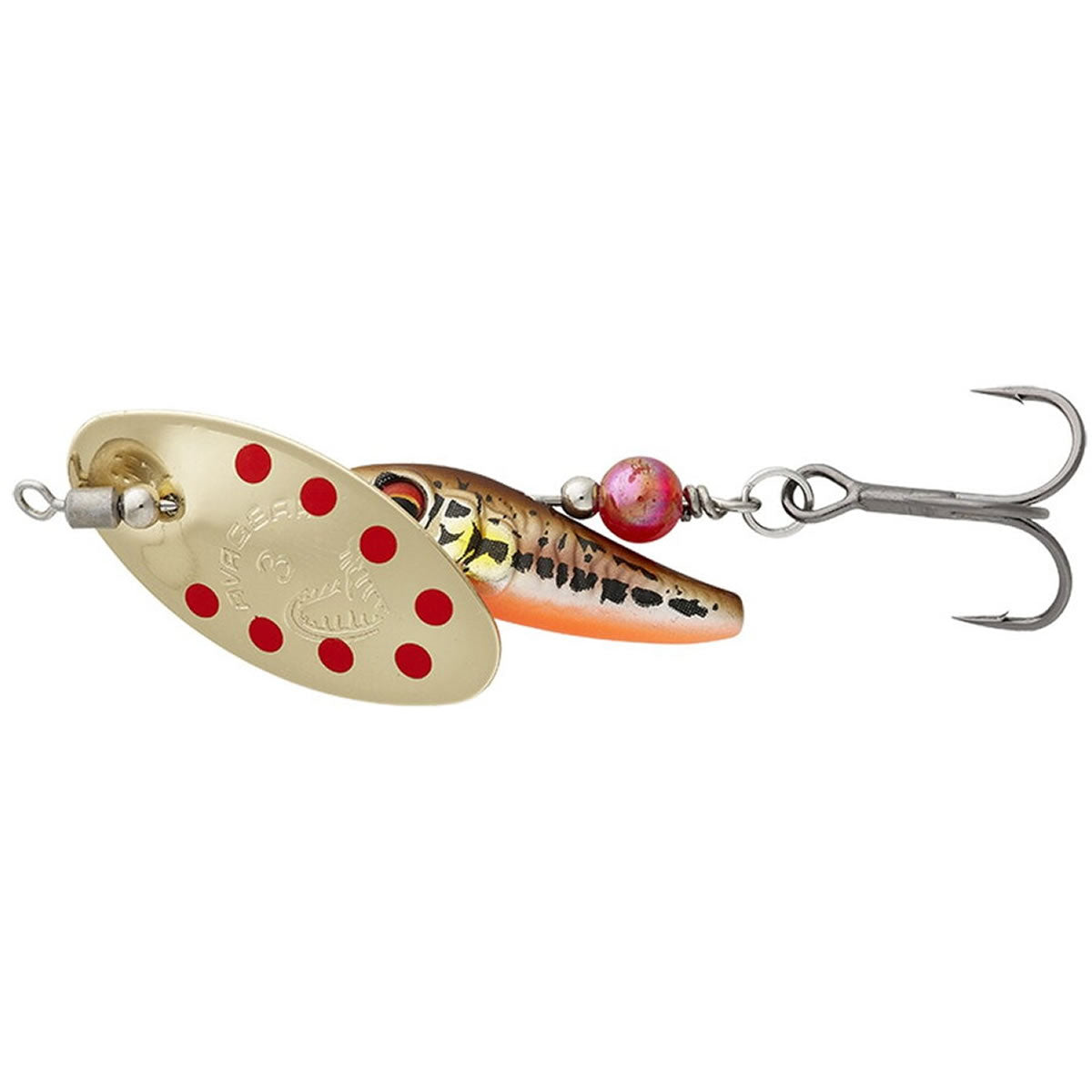 Lingurita Rotativa Savage Gear Spinner Sticklebait Sinking Minnow Gold Red