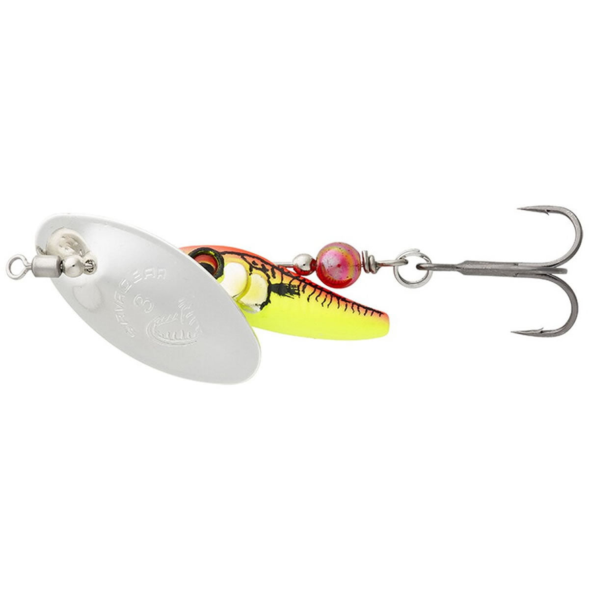 Lingurita Rotativa Savage Gear Spinner Sticklebait Sinking Silver Red Yellow