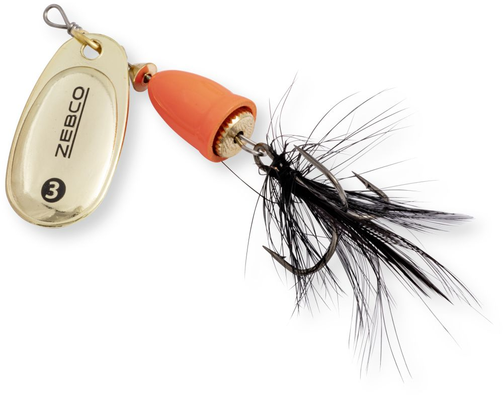 Lingurita Rotativa Zebco Trophy Z-Vibe &amp; Fly No. orange body/gold/black fly sinking