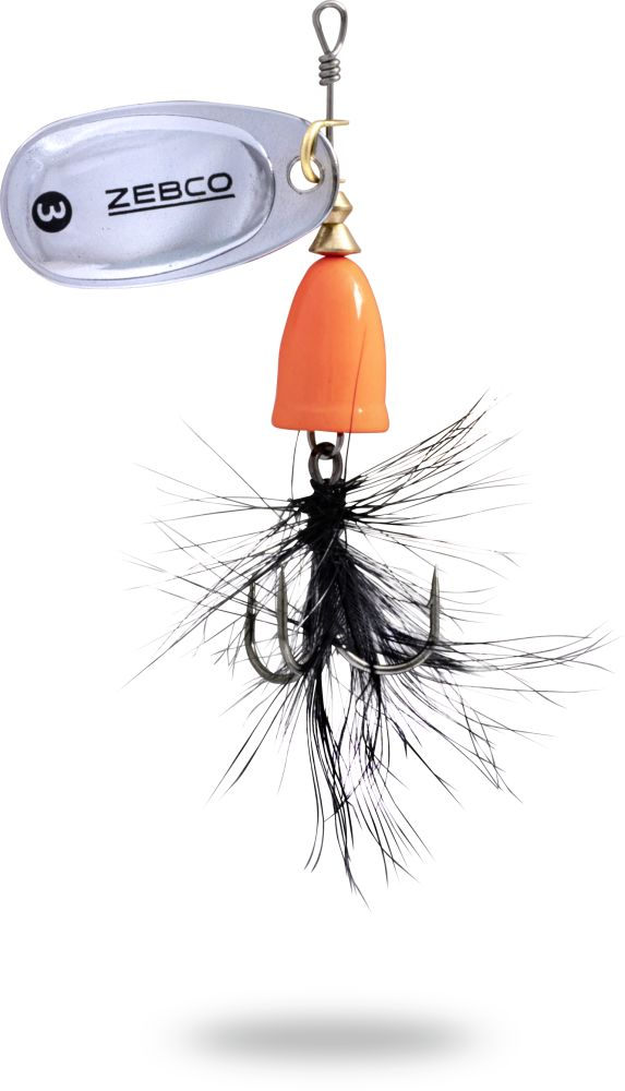 Lingurita Rotativa Zebco 5g Trophy Z-Vibe &amp; Fly No. 2 orange body/silver/black fly sinking