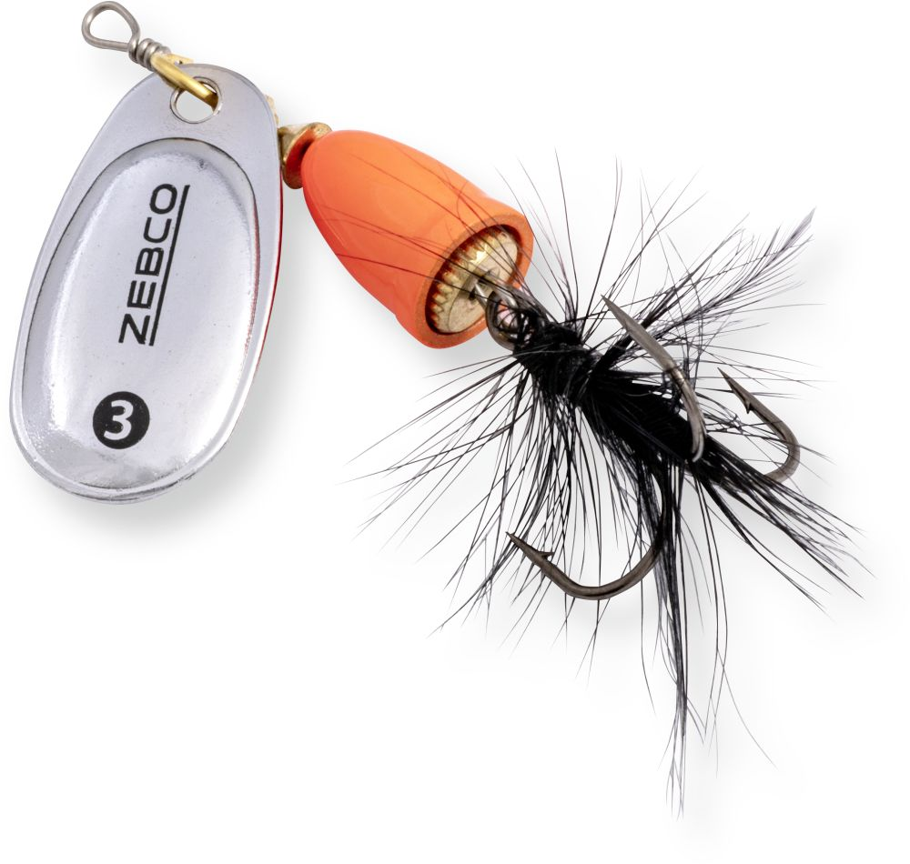 Lingurita Rotativa Zebco 5g Trophy Z-Vibe &amp; Fly No. 2 orange body/silver/black fly sinking