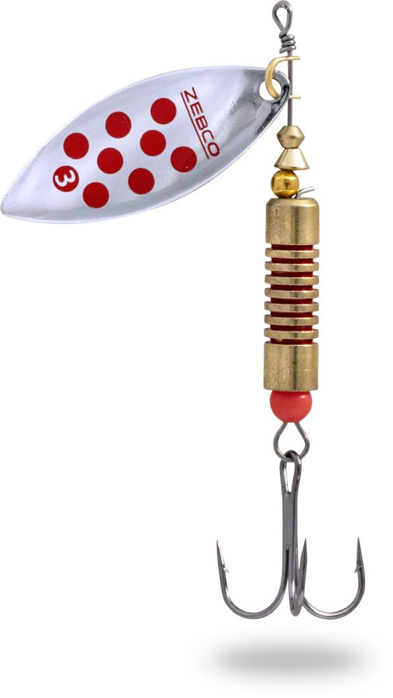 Lingurita Rotativa Zebco Trophy Z-River No. silver/red dots sinking