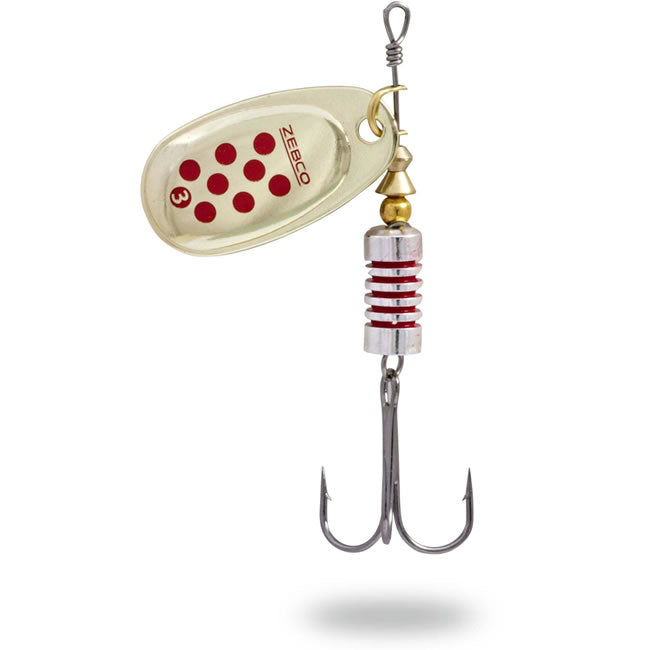 Lingurita Rotativa Zebco Trophy Z-Swirl Gold/Red Dots Sinking