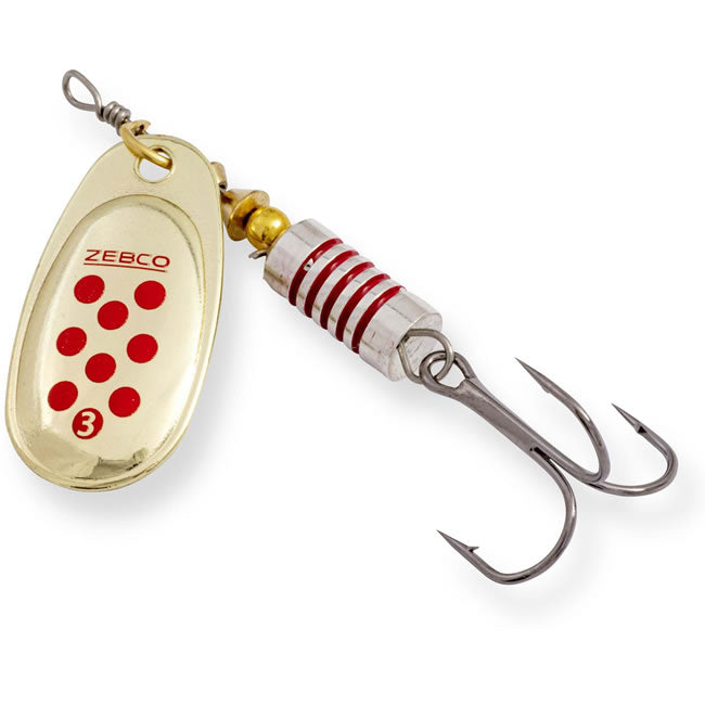 Lingurita Rotativa Zebco Trophy Z-Swirl Gold/Red Dots Sinking