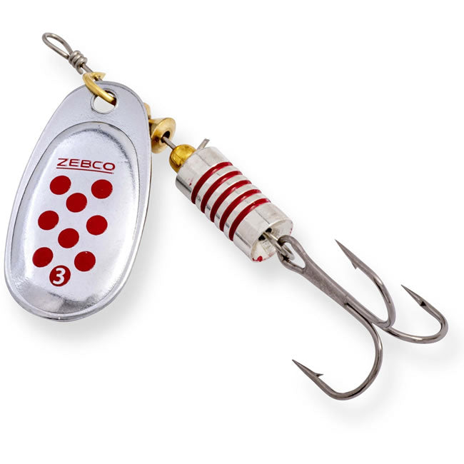 Lingurita Rotativa Zebco Trophy Z-Swirl Silver/Red Dots Sinking