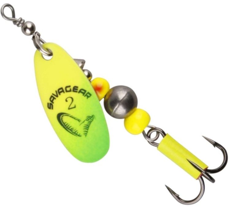 Lingurtia Rotativa SAVAGE GEAR Caviar Spinners, Fluo Yellow Chart, Nr.2, 6g, 1buc/pac