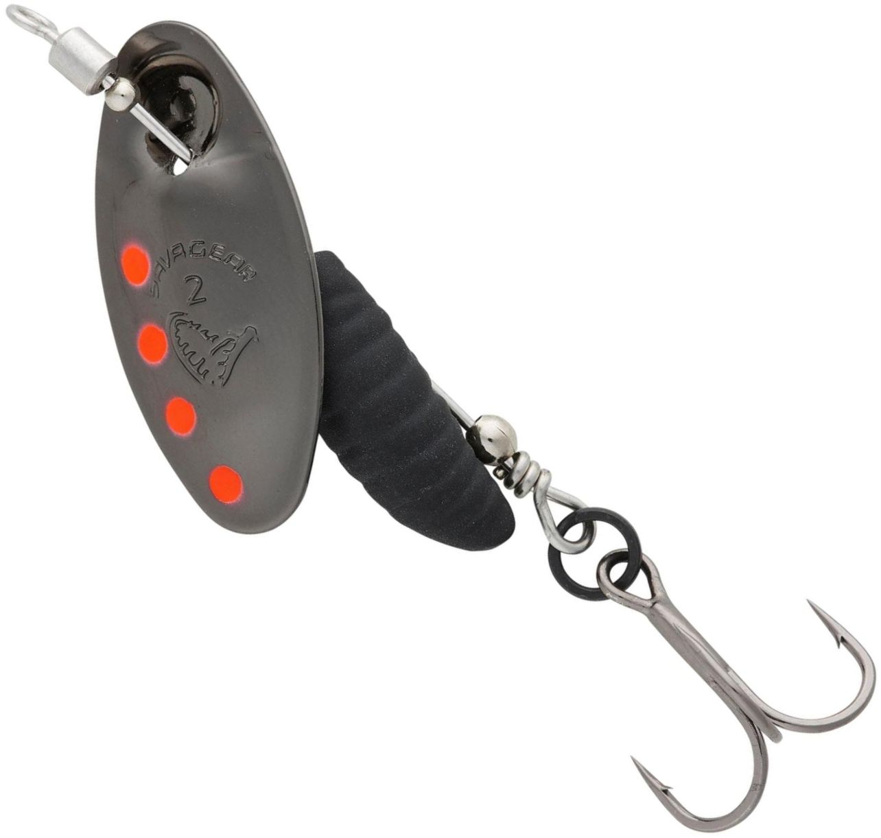 Lingurtia Rotativa SAVAGE GEAR Grub Spinners, Black Red Black, Nr.1, 3.8g, 1buc/pac