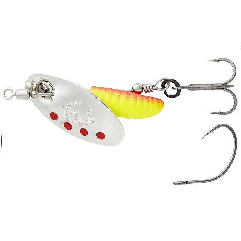 Lingurtia Rotativa SAVAGE GEAR Grub Spinners, Silver Red Yellow, Nr.2, 5.8g, 1buc/pac