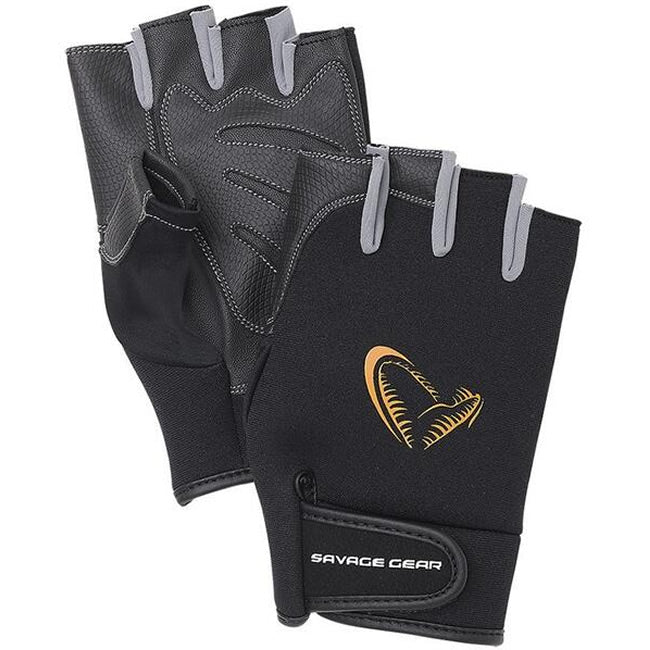MANUSI SAVAGE GEAR NEOPREN CU DEGETE TAIATE BLACK