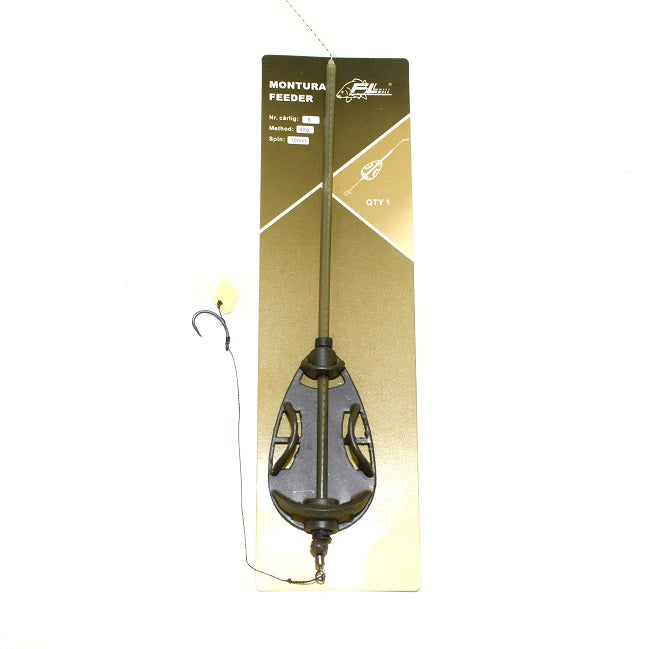 MONTURA FEEDER FL METHOD CU TIJA 30G CARLIG NR 10 SPIN 10MM CU PORUMB FLOTANT E G