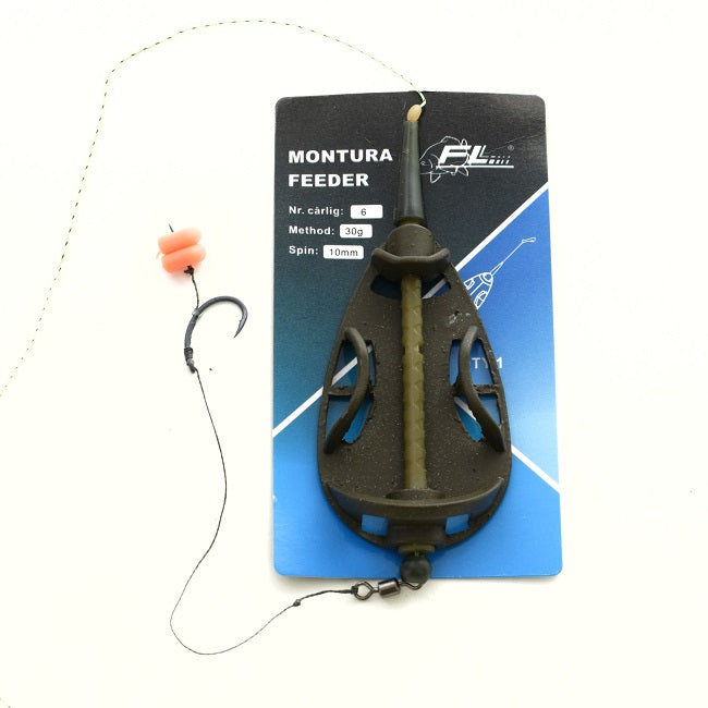 MONTURA FEEDER FL METHOD FARA TIJA 40G CARLIG NR 6 SPIN 10MM CU PORUMB FLOTANT E A