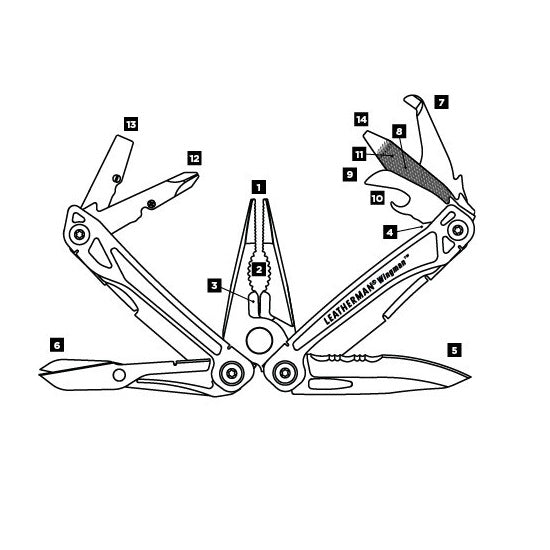 MULTI TOOL LEATHERMAN WINGMAN 97MM 14 FUNCTII