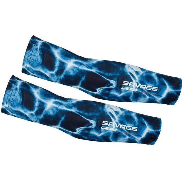 Maneci Bluza Savage Gear Protectie Soare Marine UV Sea Blue One Size