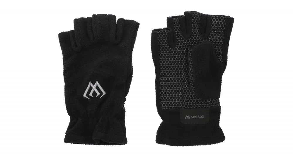Manusi Mikado Fleece - Half Finger L - Black - Gray