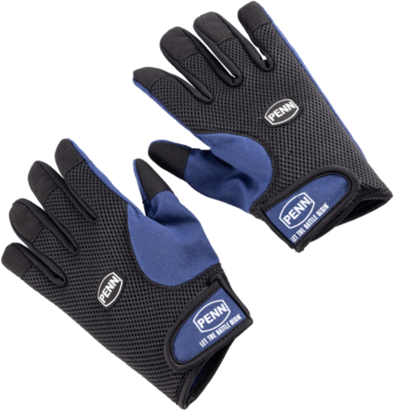Manusi PENN Casting Gloves, Blue-Black