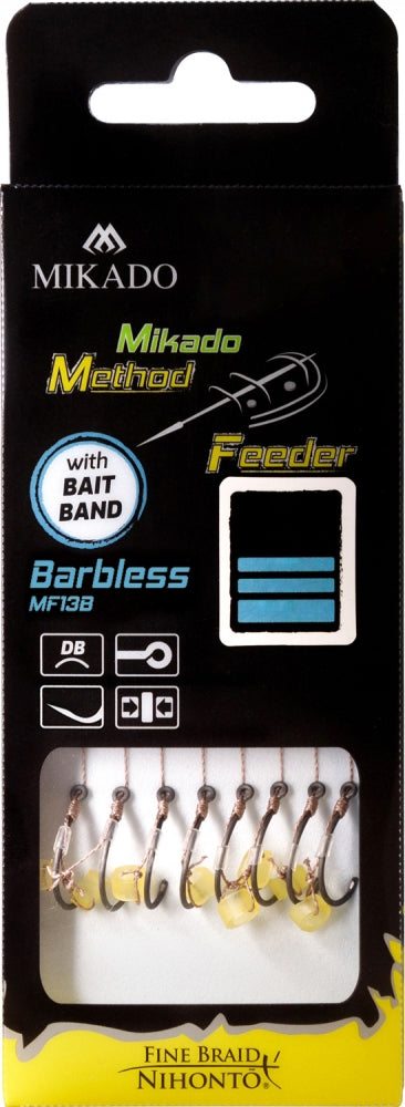 Method Feeder Rig-Band-Carlig Fara Barbeta Nr. 12 / Fir Textil 0.12Mm/10Cm - 8 Buc
