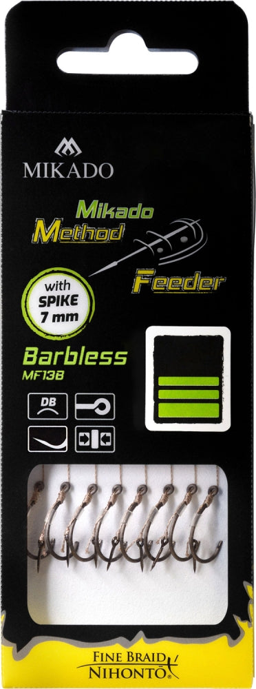 Method Feeder Rig-Spike-Carlig Fara Barbeta Nr. 10 -Fir Textil 0.12Mm -10Cm - 8 Buc