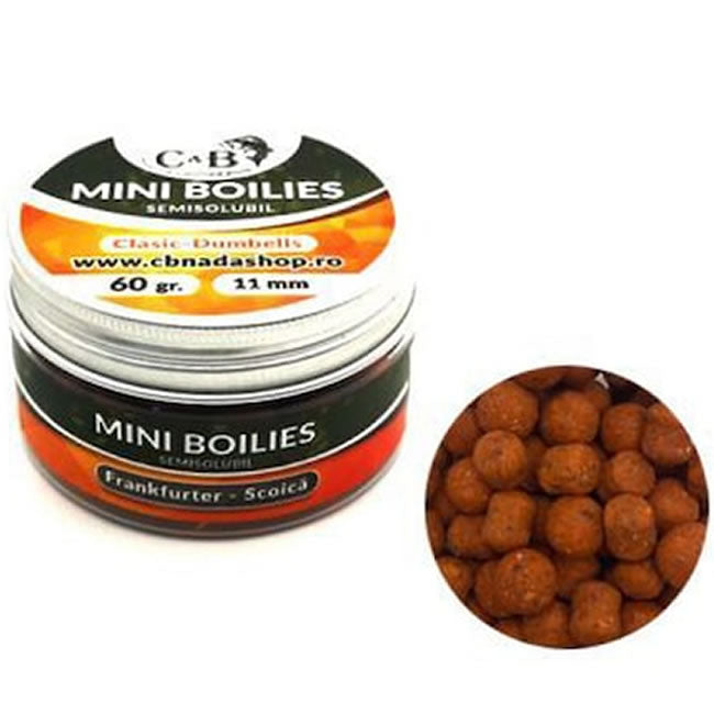 Mini Boillies Semisolubil C&amp;B, Frankfurter Scoica, 11mm, 60g 