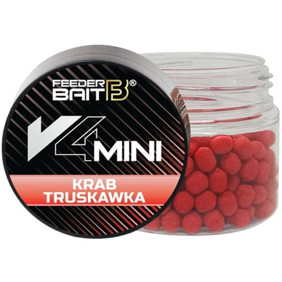 Mini Wafter FEEDER BAIT V4, Rac si Capsuna, 4mm, 25ml
