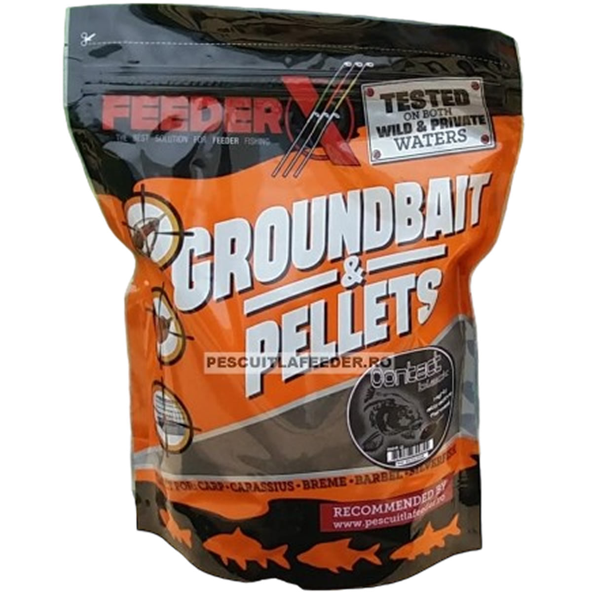 Mix Groundbait &amp; Micropelete Feeder X Contact Black 800g