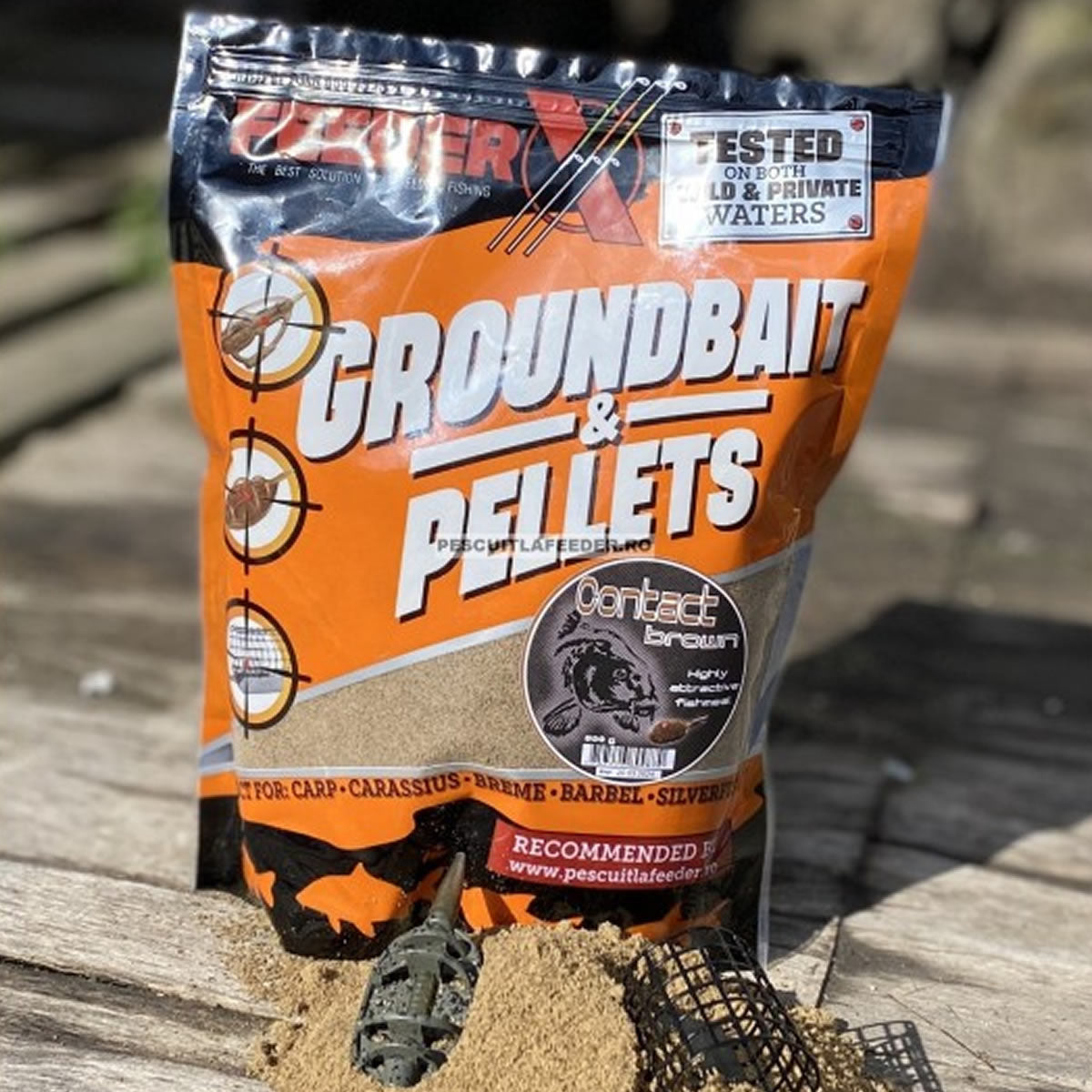 Mix Groundbait &amp; Micropelete Feeder X Contact Brown 800g